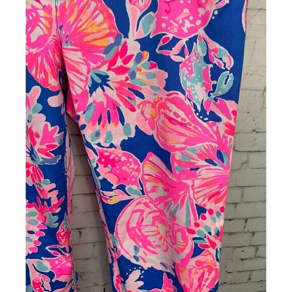 Lilly Pulitzer Sadie Crop Pants Size 6 Stretch Bennett Blue Bay Dreamin Chino N - Picture 9 of 12
